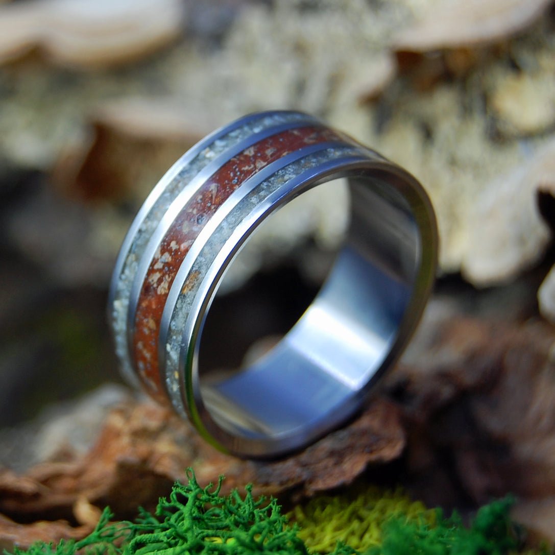 Baseball Is Life | Men's Baseball Pitchers Mound Dirt & Titanium Wedding Ring - Minter and Richter Designs