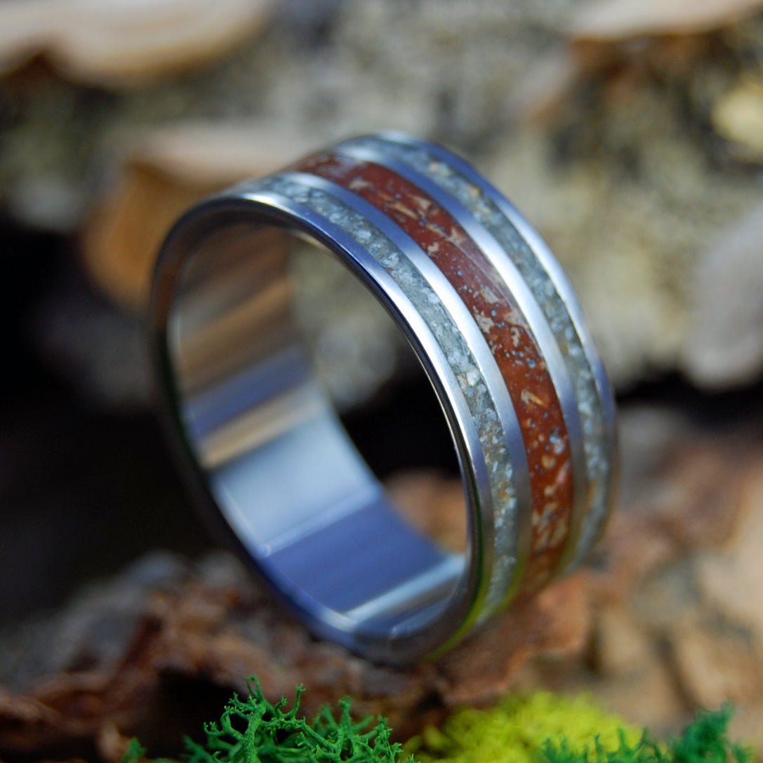 Baseball Is Life | Men's Baseball Pitchers Mound Dirt & Titanium Wedding Ring - Minter and Richter Designs