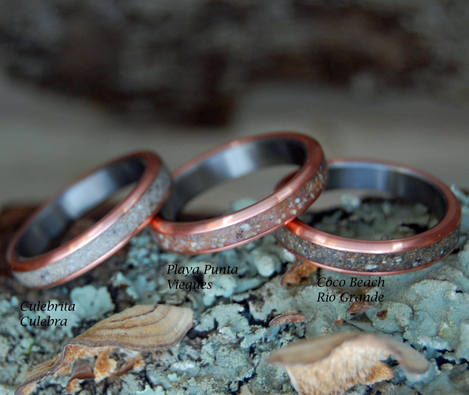 Beach Lover Stackers | Beach Sand From Any Beach - Unique Wedding & Engagement Ring - Minter and Richter Designs