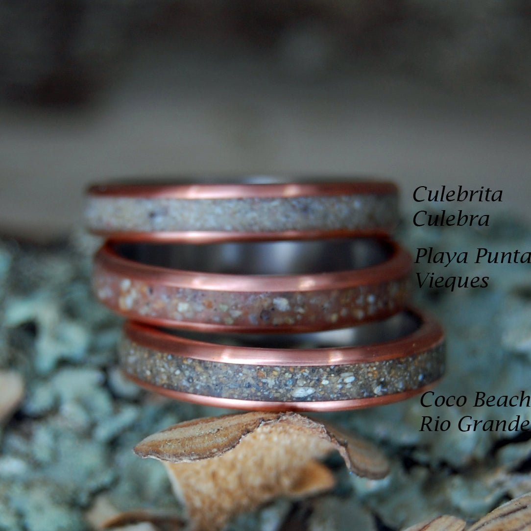 Beach Lover Stackers | Beach Sand From Any Beach - Unique Wedding & Engagement Ring - Minter and Richter Designs