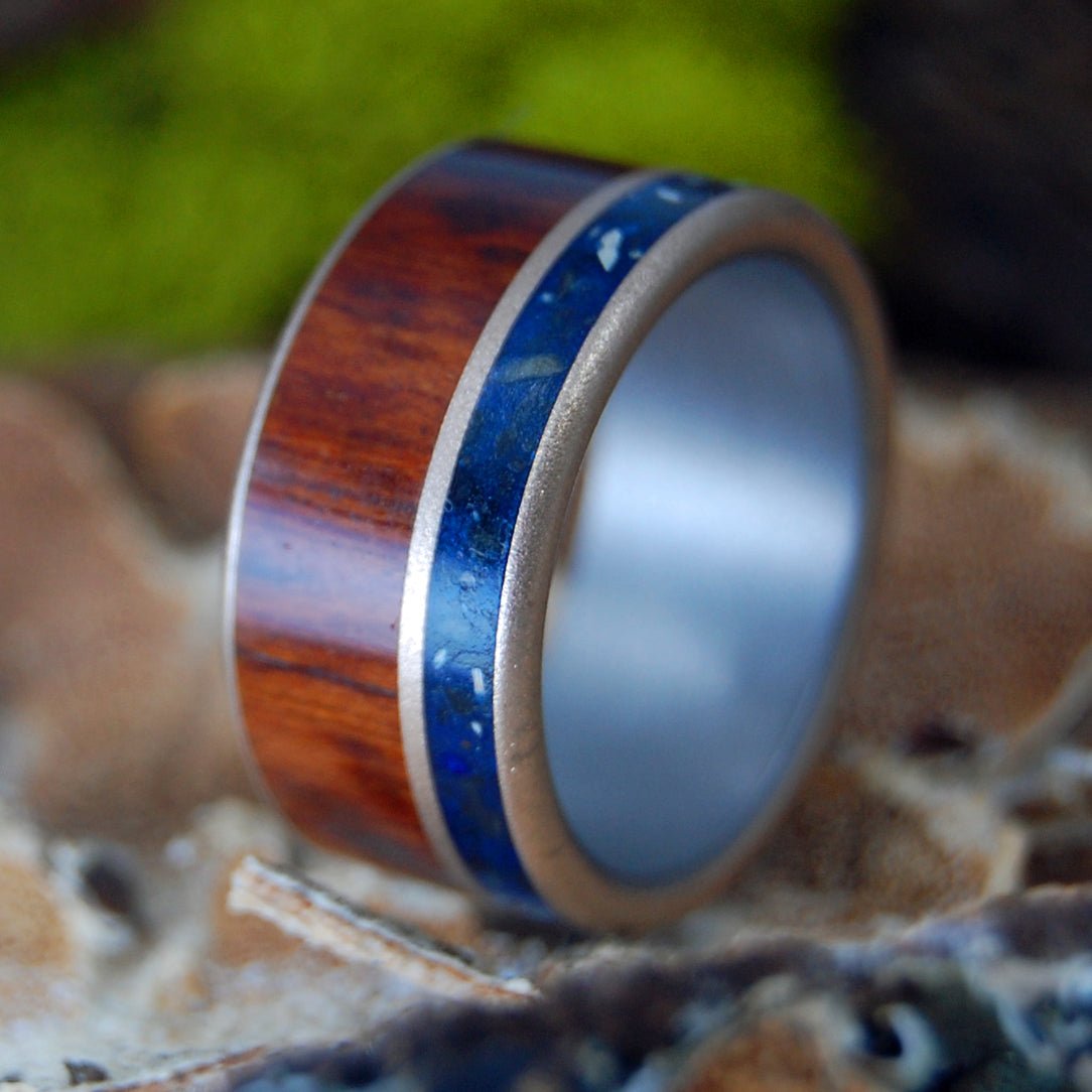 Beach Of Bronze | Men's Snake Wood, Beach Sand, Bronze & Titanium Wedding Ring - Minter and Richter Designs