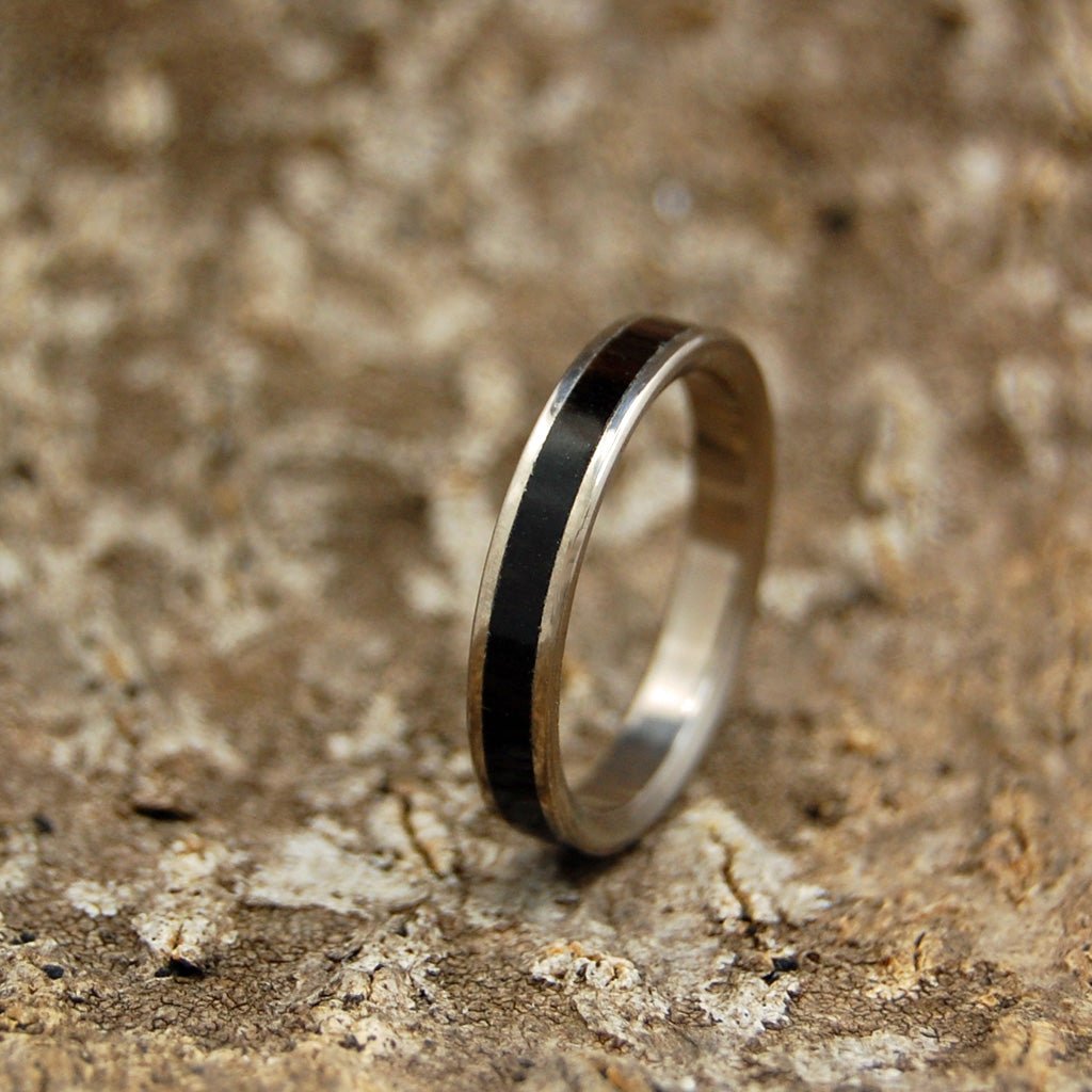 Beam Of Darkness | Men's Onyx Stone & Titanium Wedding Ring - Minter and Richter Designs