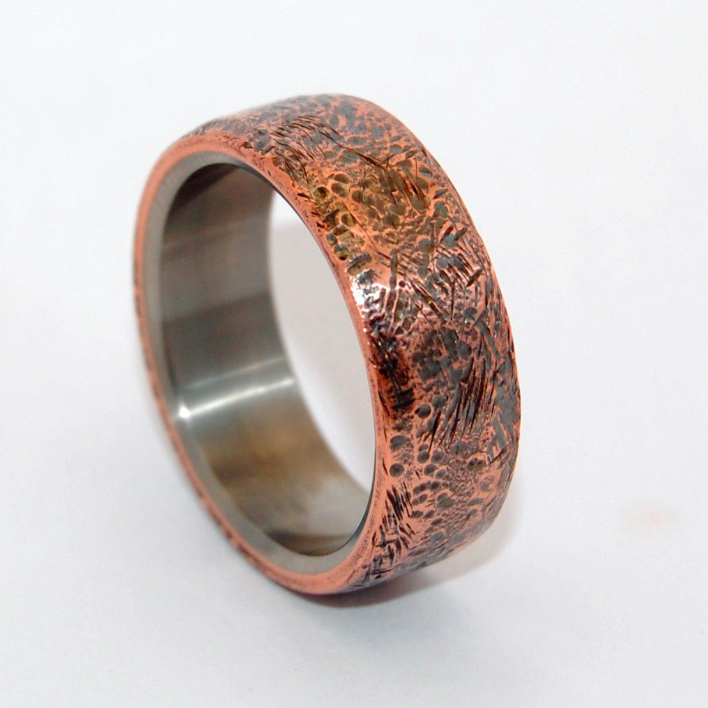 Beaten Copper | Men's Copper & Titanium Wedding Ring - Minter and Richter Designs