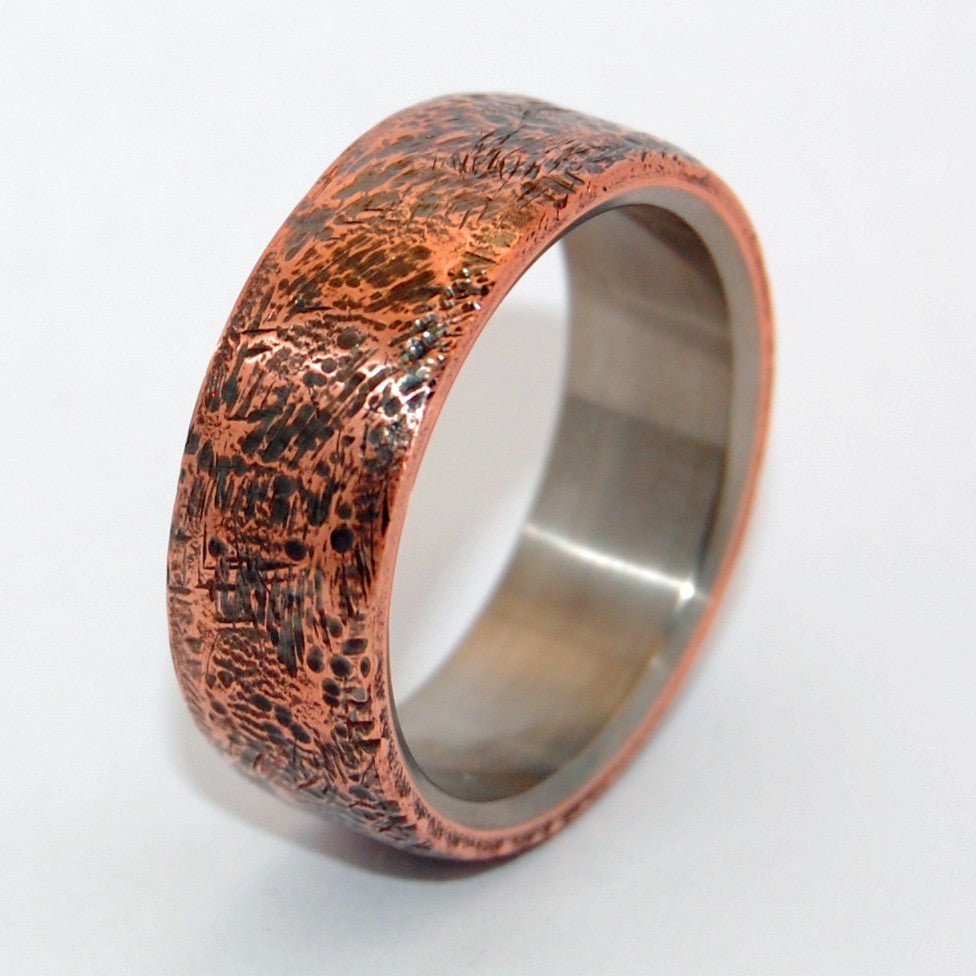 Beaten Copper | Men's Copper & Titanium Wedding Ring - Minter and Richter Designs