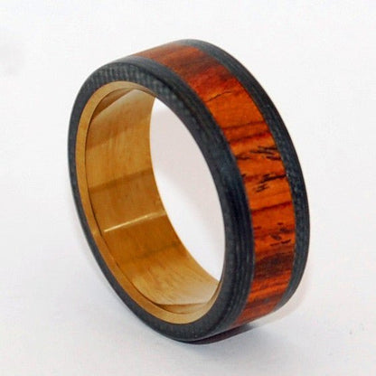 Because He Can | Men's Cocobolo Wood, Carbon Fiber & Titanium Wedding Ring - Minter and Richter Designs