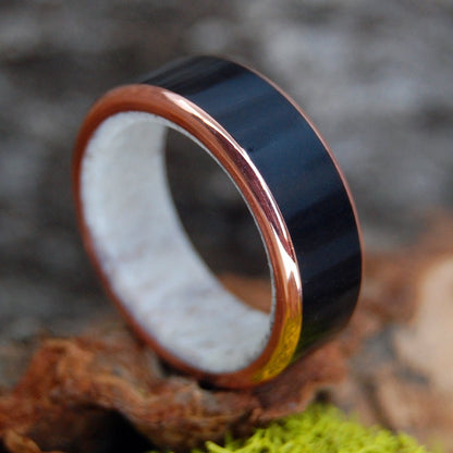 Bison Versus White Tail Deer | Men's Deer Antler, American Bison Horn & Titanium Wedding Ring - Minter and Richter Designs