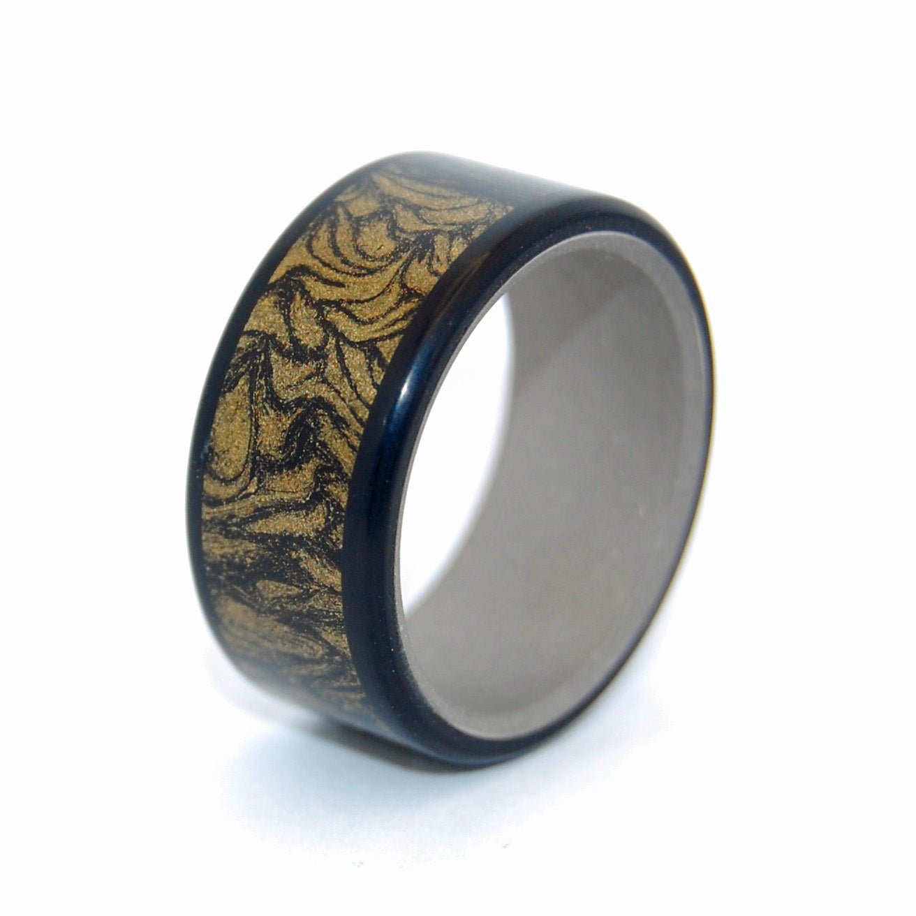 Black And Gold Samurai | Men's Black & Gold Titanium Wedding Ring - Minter and Richter Designs