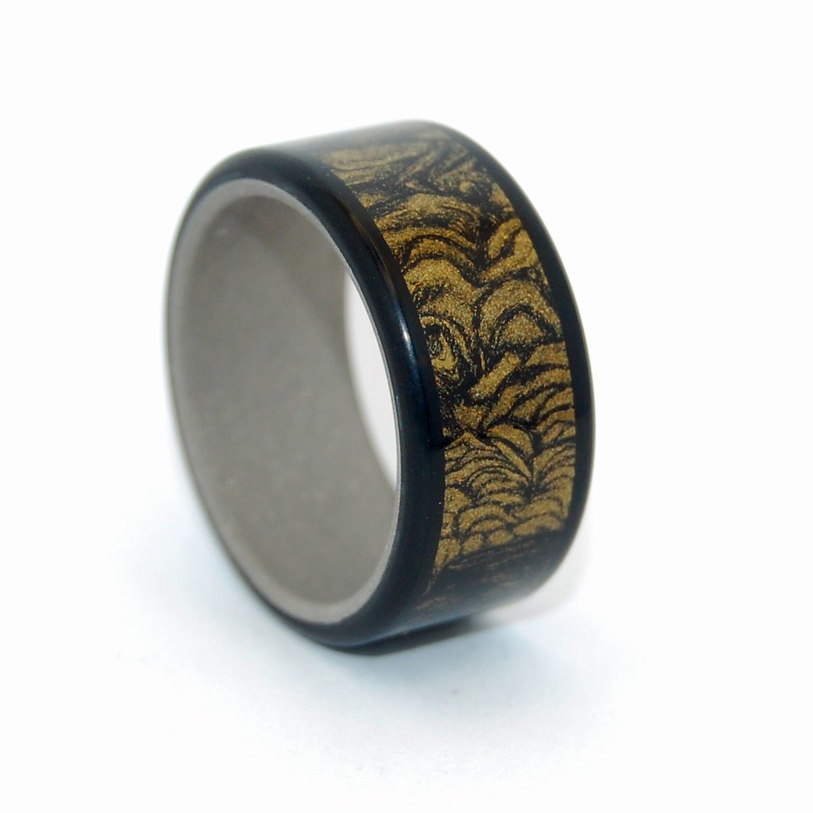 Black And Gold Samurai | Men's Black & Gold Titanium Wedding Ring - Minter and Richter Designs