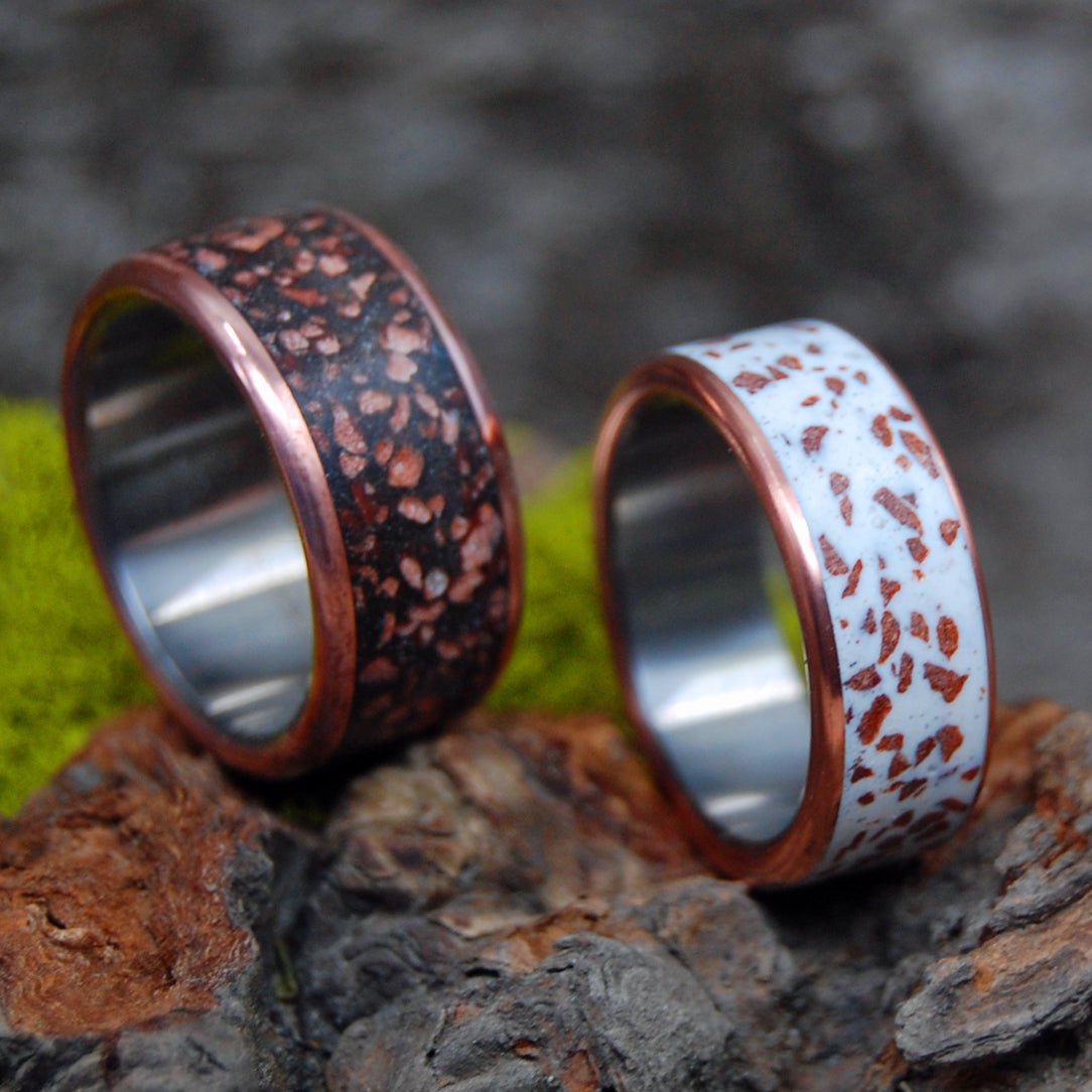 Black And White Zion - The Narrows | Navajo Sandstone & Copper - Unique Wedding Ring - Minter and Richter Designs