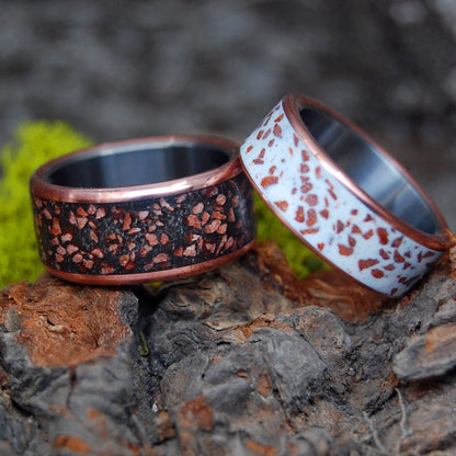 Black And White Zion - The Narrows | Navajo Sandstone & Copper - Unique Wedding Ring - Minter and Richter Designs