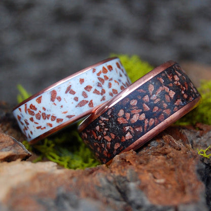 Black And White Zion - The Narrows | Navajo Sandstone & Copper - Unique Wedding Ring - Minter and Richter Designs