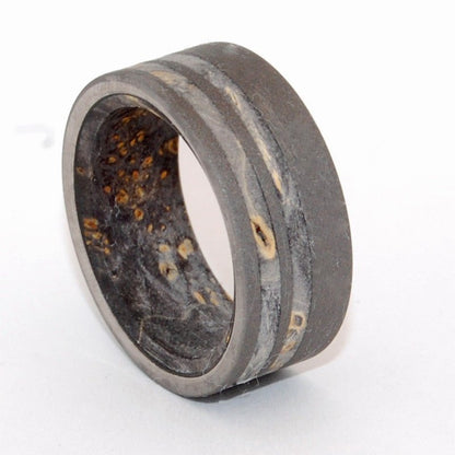 Black Onyx | Men's Black Onyx, Box Elder Wood & Titanium Wedding Ring - Minter and Richter Designs