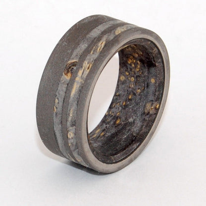 Black Onyx | Men's Black Onyx, Box Elder Wood & Titanium Wedding Ring - Minter and Richter Designs