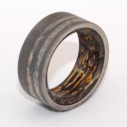 Black Onyx | Men's Black Onyx, Box Elder Wood & Titanium Wedding Ring - Minter and Richter Designs