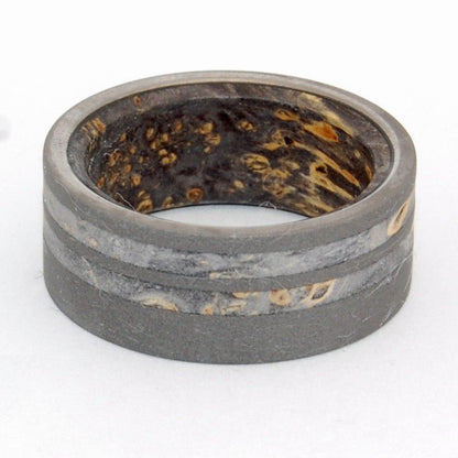 Black Onyx | Men's Black Onyx, Box Elder Wood & Titanium Wedding Ring - Minter and Richter Designs