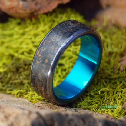 Black Wood Forest | Men's Black Box Elder Wood & Titanium Wedding Ring - Minter and Richter Designs