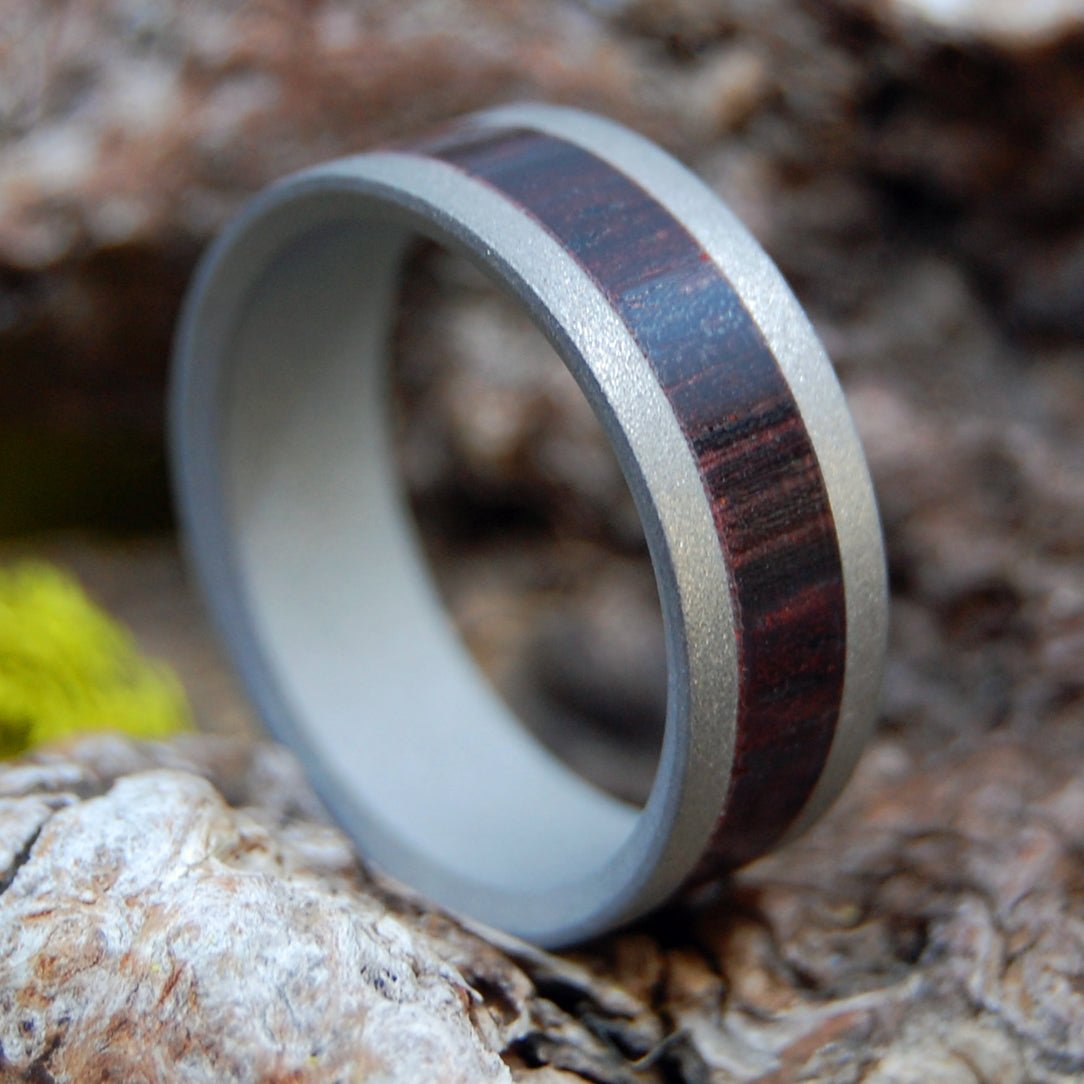 Blasted Coco | Men's Cocobolo Wood & Titanium Wedding Ring - Minter and Richter Designs