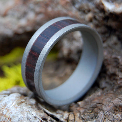 Blasted Coco | Men's Cocobolo Wood & Titanium Wedding Ring - Minter and Richter Designs