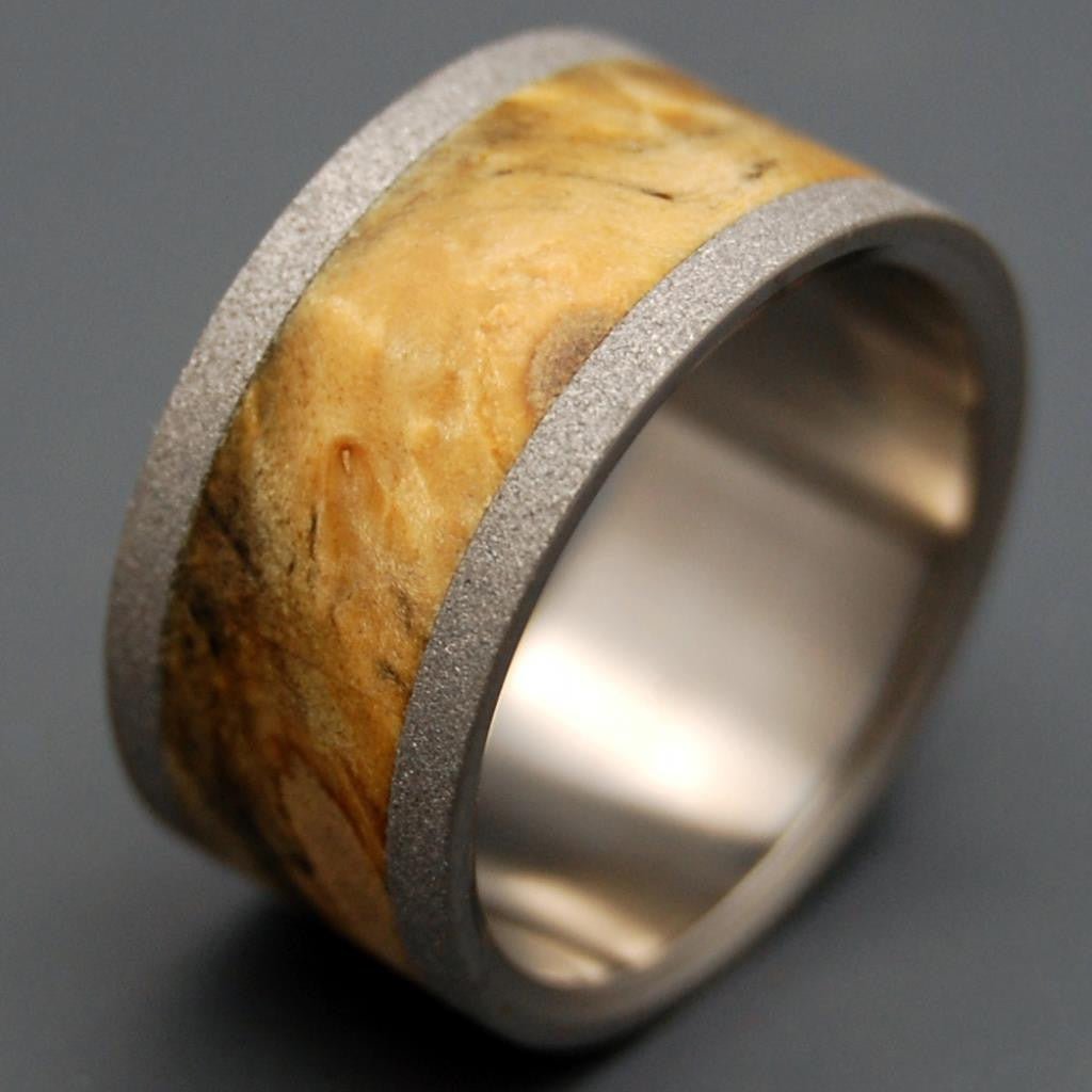 Blond Blasted | Men's California Buckeye Wood & Titanium Wedding Ring - Minter and Richter Designs