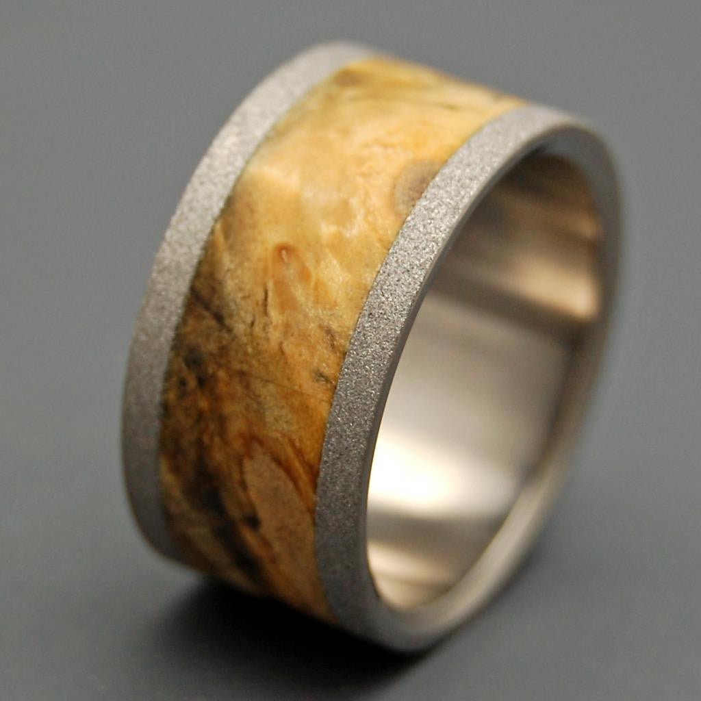 Blond Blasted | Men's California Buckeye Wood & Titanium Wedding Ring - Minter and Richter Designs