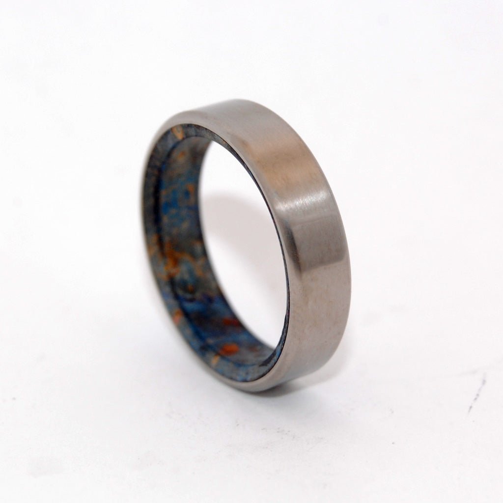 Blown Away | Men's Blue Box Elder Wood & Titanium Wedding Ring - Minter and Richter Designs