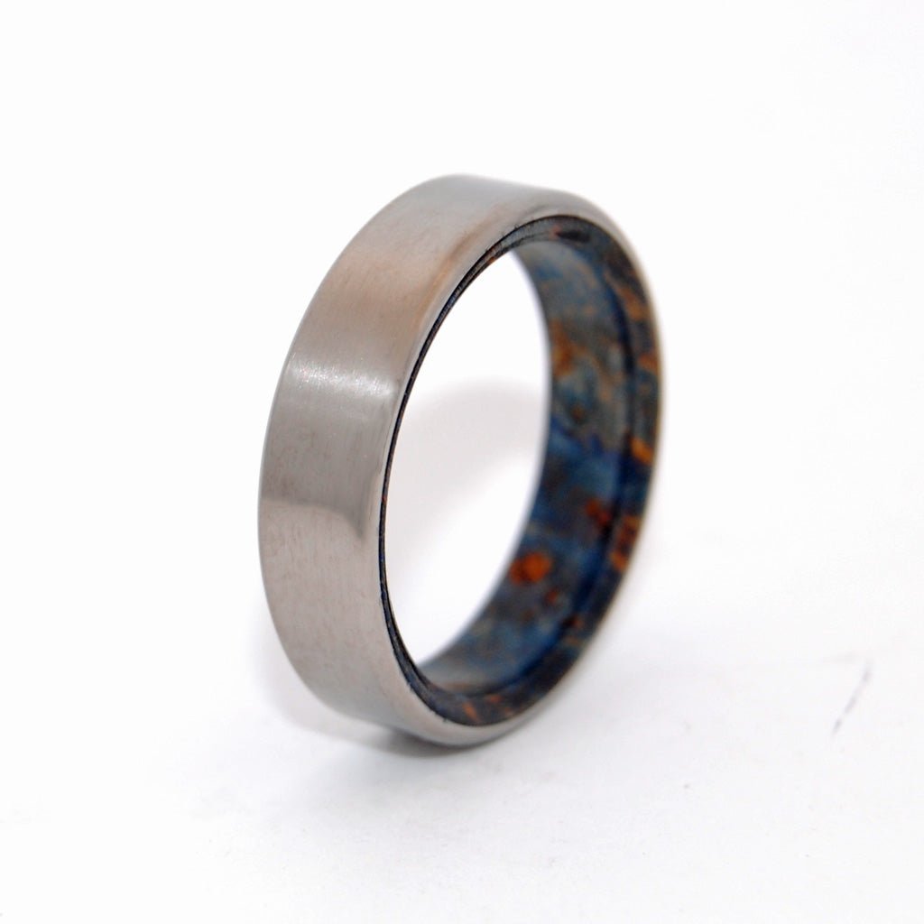 Blown Away | Men's Blue Box Elder Wood & Titanium Wedding Ring - Minter and Richter Designs