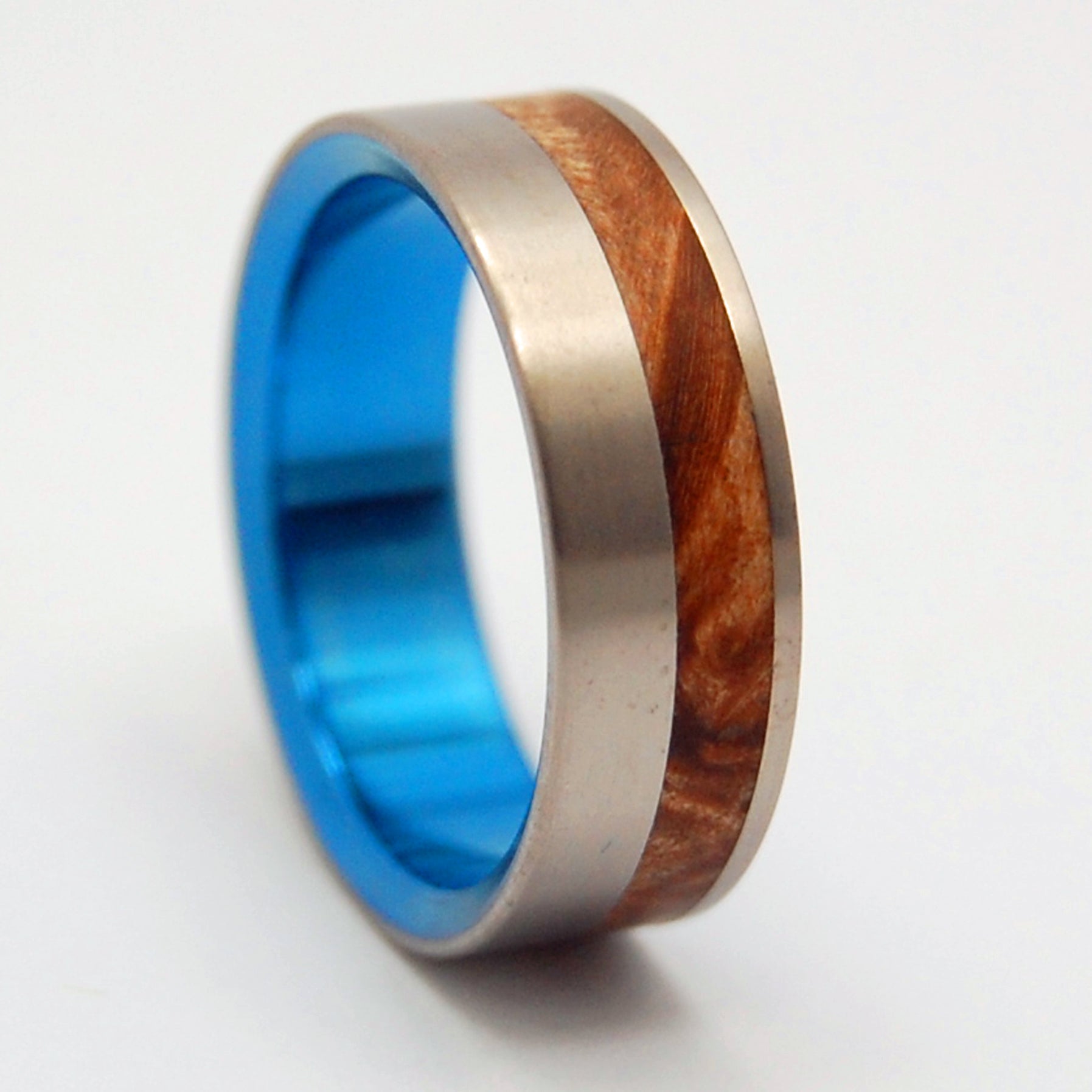 Blue Faun | Men's Box Elder Wood & Titanium Wedding Ring - Minter and Richter Designs