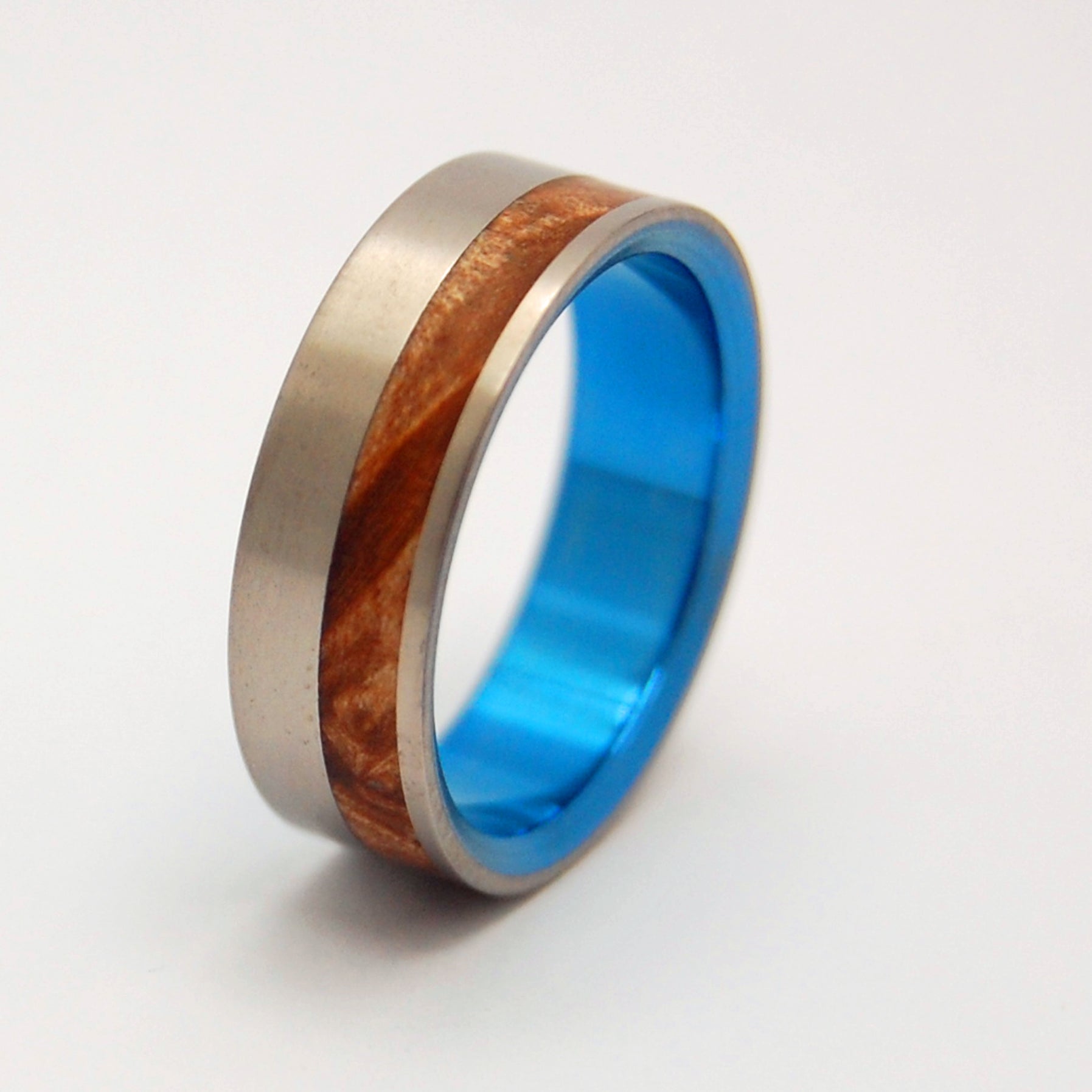 Blue Faun | Men's Box Elder Wood & Titanium Wedding Ring - Minter and Richter Designs