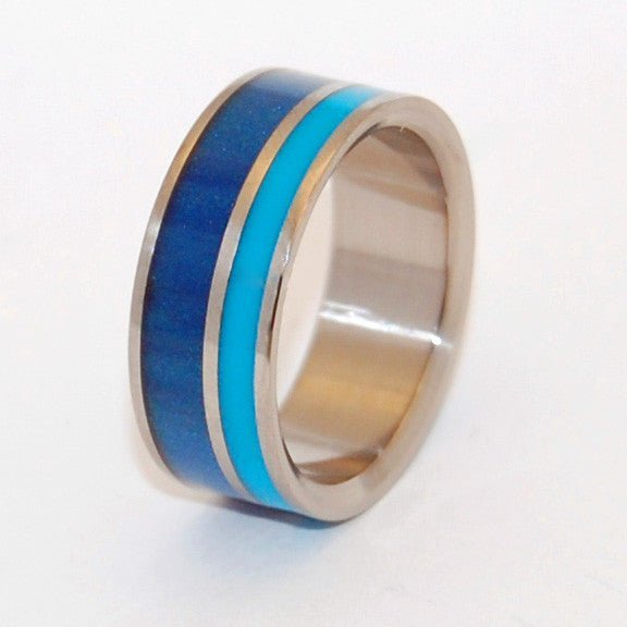 Blue Lagoon | Men's Blue Aqua Resin & Titanium Wedding Ring - Minter and Richter Designs