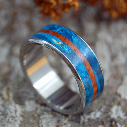 Blue Maple Surf | Men's Maple Wood & Titanium Wedding Ring - Minter and Richter Designs