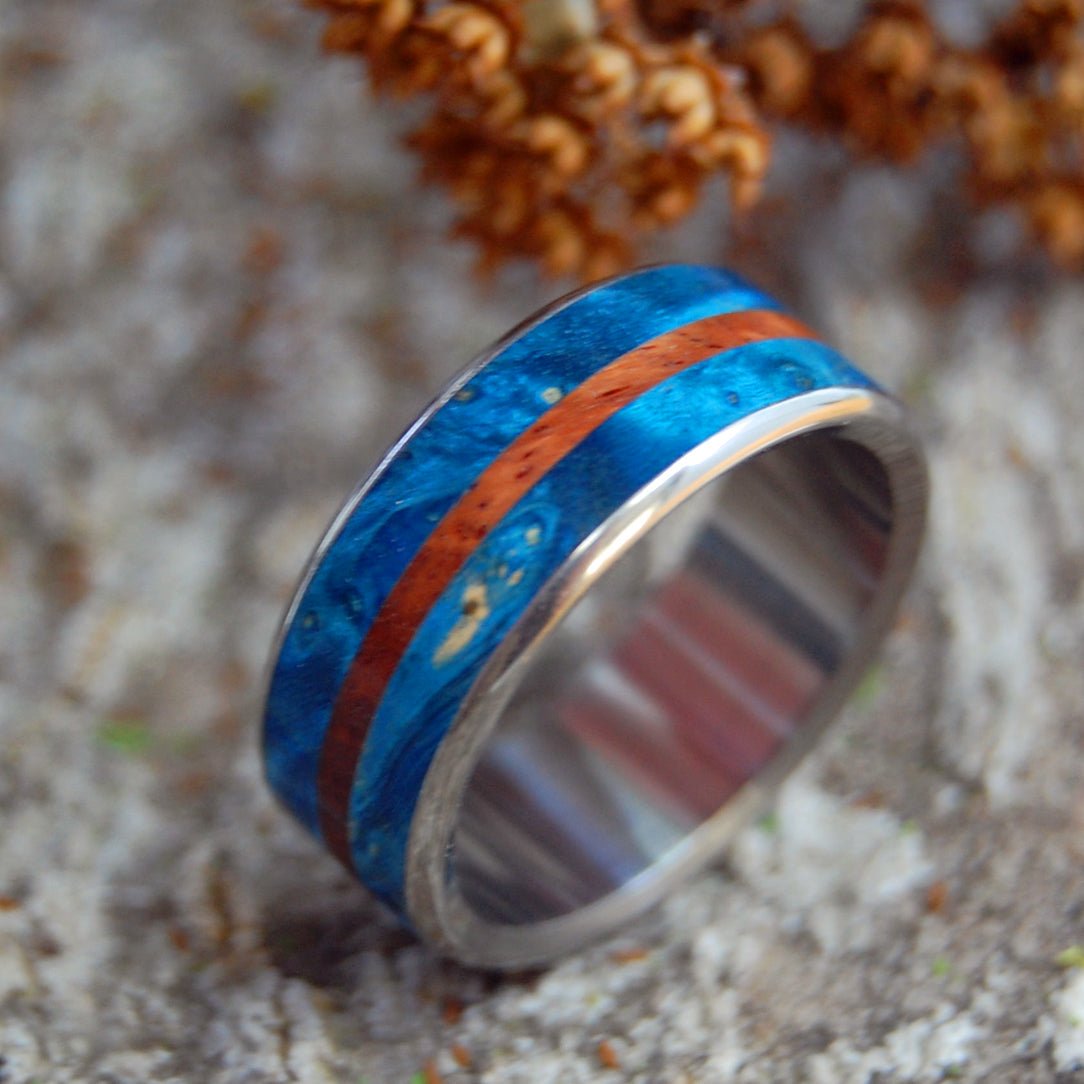 Blue Maple Surf | Men's Maple Wood & Titanium Wedding Ring - Minter and Richter Designs