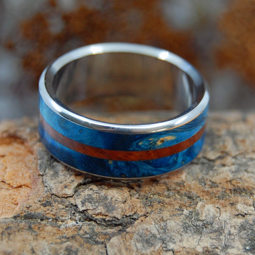 Blue Maple Surf | Men's Maple Wood & Titanium Wedding Ring - Minter and Richter Designs