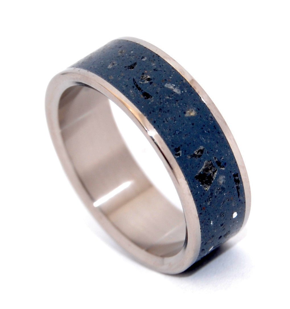 Blue Obsidian | Men's Concrete, Obsidian & Titanium Wedding Ring - Minter and Richter Designs