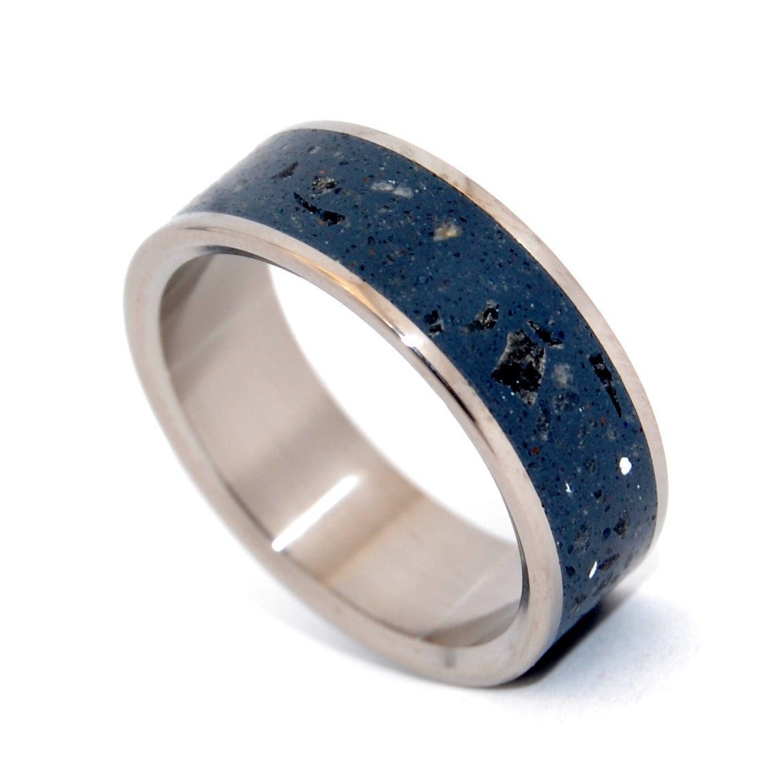 Blue Obsidian | Men's Concrete, Obsidian & Titanium Wedding Ring - Minter and Richter Designs