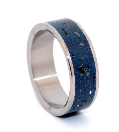 Blue Obsidian | Men's Concrete, Obsidian & Titanium Wedding Ring - Minter and Richter Designs