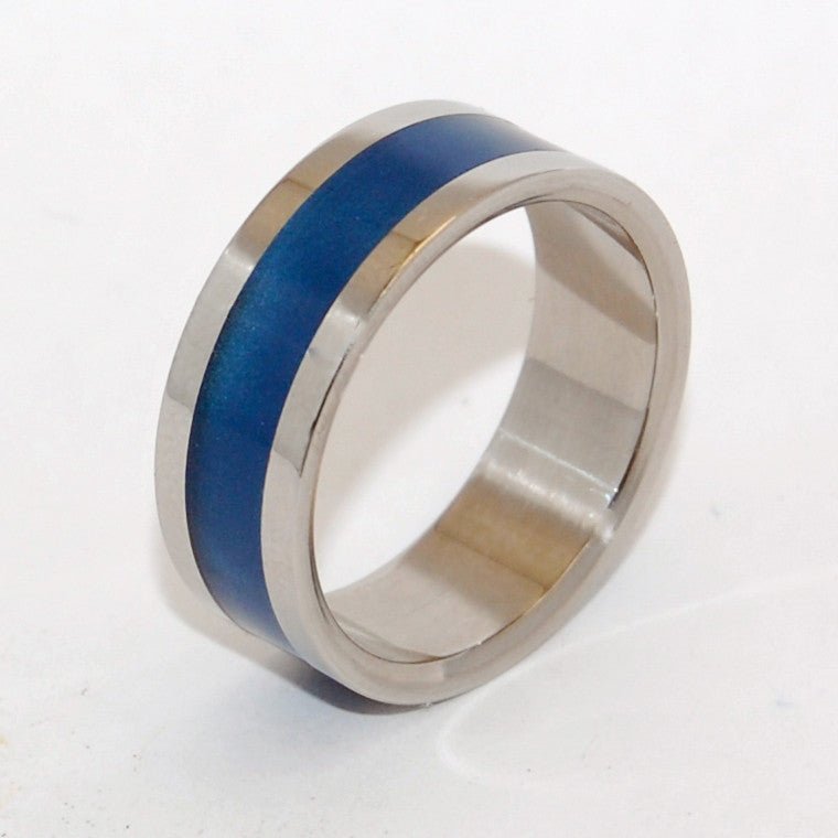 Blue Sparkle | Men's Blue Resin & Steel Wedding Ring - Minter and Richter Designs