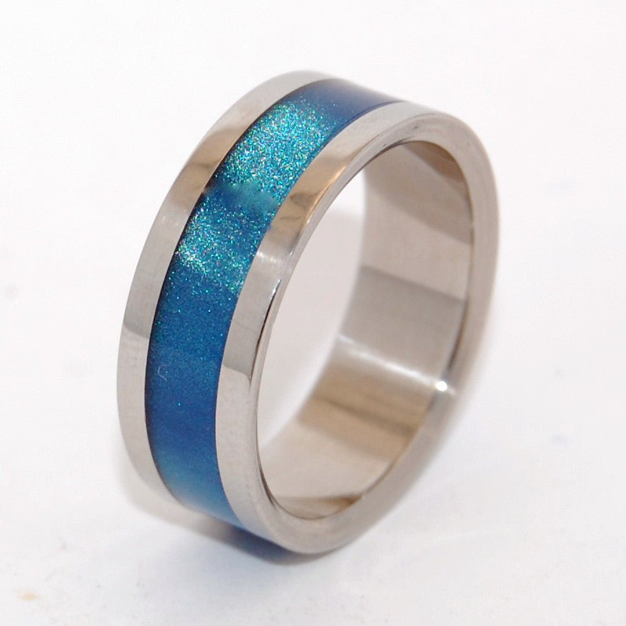 Blue Sparkle | Men's Blue Resin & Steel Wedding Ring - Minter and Richter Designs