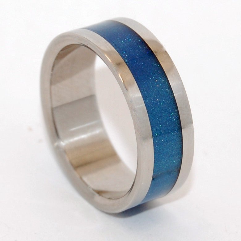 Blue Sparkle | Men's Blue Resin & Steel Wedding Ring - Minter and Richter Designs