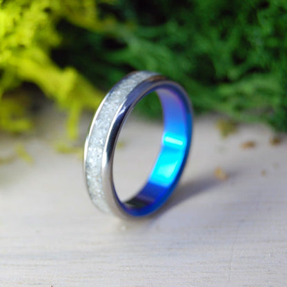 Bora Bora Beach | Men's Beach Sand & Titanium Wedding Ring - Minter and Richter Designs