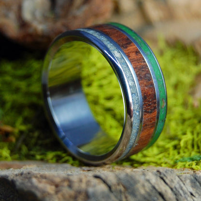 Bora Bora Marijuana | Men's Marijuana, Snakewood, & Bora Bora Beach Sand Wedding Ring - Minter and Richter Designs