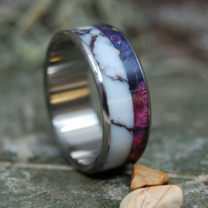 Born In The Purple | Men's Purple Box Elder, Wild Horse Jasper & Titanium Wedding Ring - Minter and Richter Designs