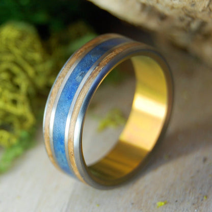 Bourbon N Blue Jeans | Men's Whiskey Barrel, Denim & Titanium Wedding Ring - Minter and Richter Designs