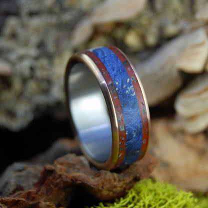 Bronze To The Real Heroes | Men's Bronze, Crimson Sand & Titanium Military Wedding Ring - Minter and Richter Designs