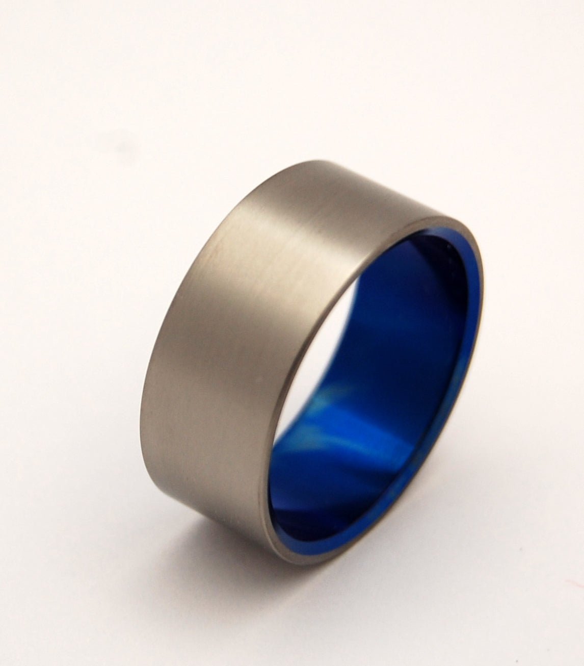 Brushed And Blue | Men's Titanium & Blue Titanium Wedding Ring - Minter and Richter Designs