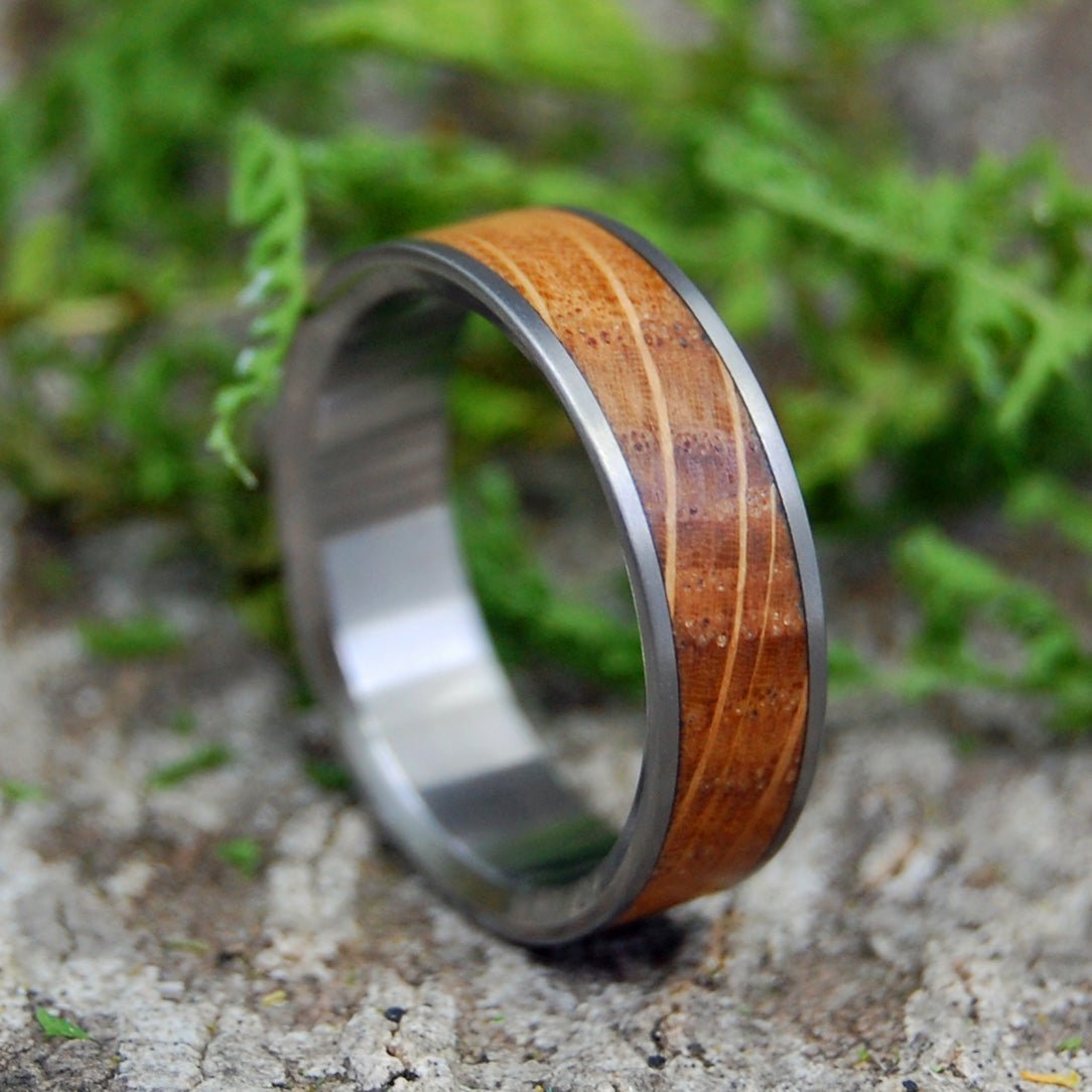 Bully Boy Boston | Men's Whiskey Barrel Wood & Titanium Wedding Ring - Minter and Richter Designs