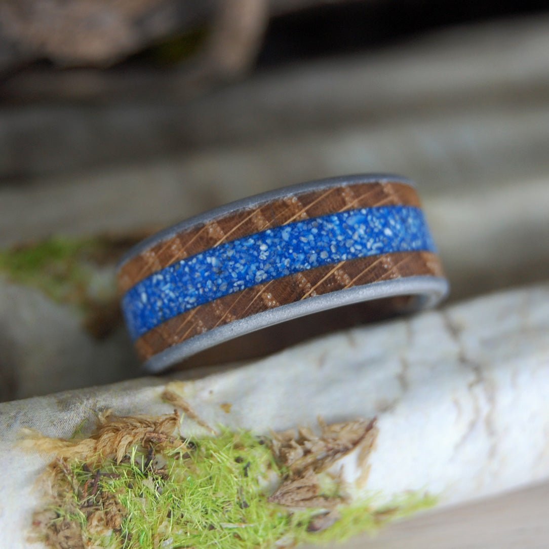 Bully Boy Drinks On The Beach | Men's Whiskey Barrel Wood & Titanium Wedding Ring - Minter and Richter Designs