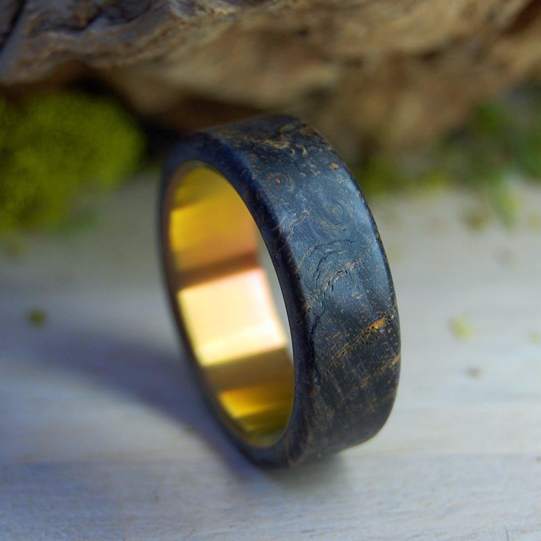 California Buckeye Overlay | Men's California Buckeye Wood & Titanium Wedding Ring - Minter and Richter Designs