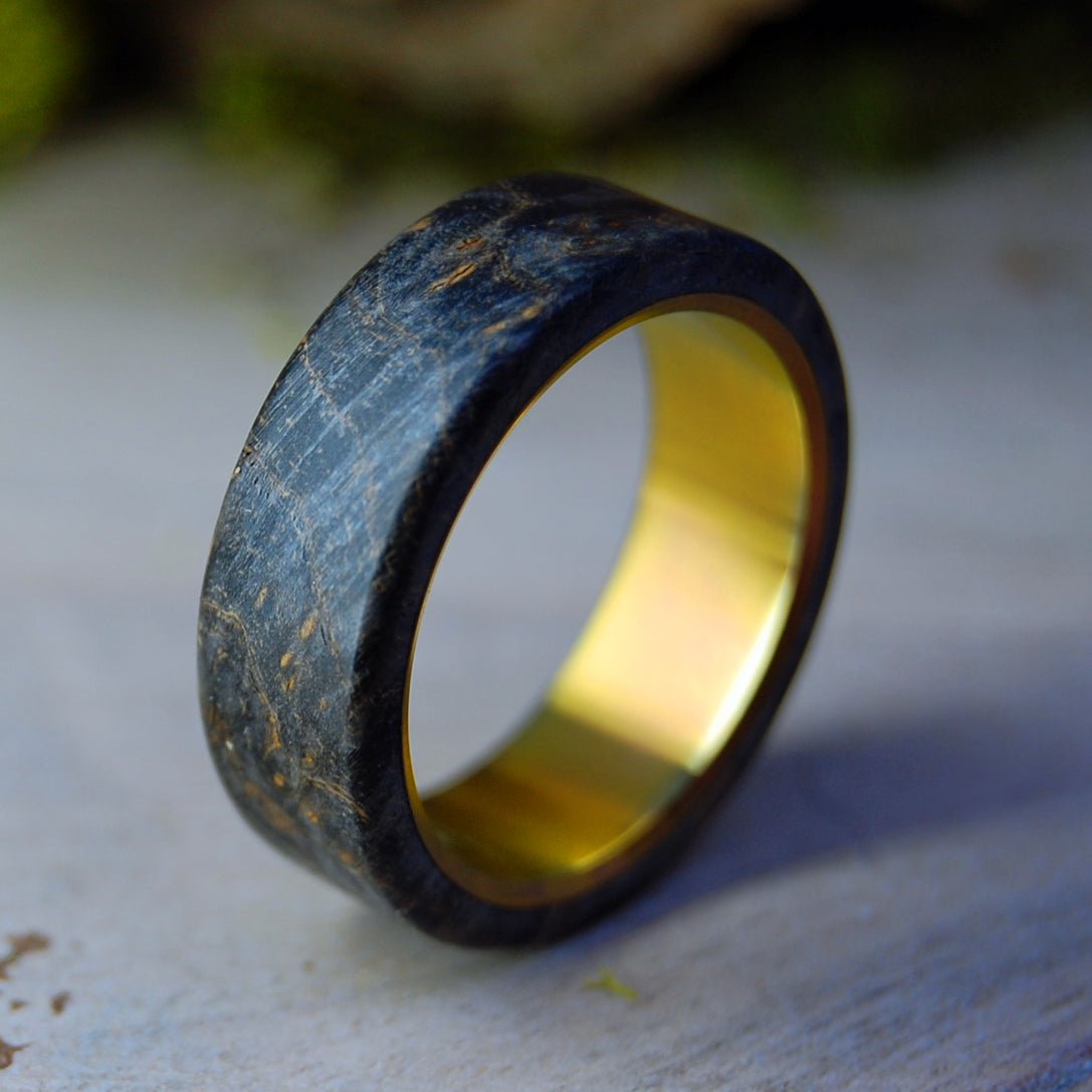 California Buckeye Overlay | Men's California Buckeye Wood & Titanium Wedding Ring - Minter and Richter Designs