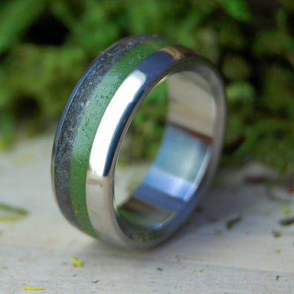 California Dreamin' | Men's California Beach Sand, Marijuana & Titanium Wedding Ring - Minter and Richter Designs