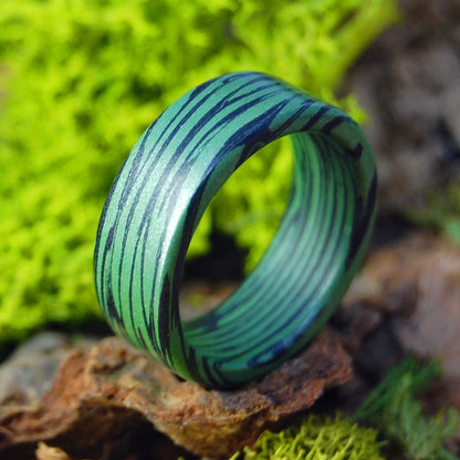 California Greening | Men's Meteorite, Dinosaur Tooth, California Redwood, M3 & Titanium Wedding Ring - Minter and Richter Designs